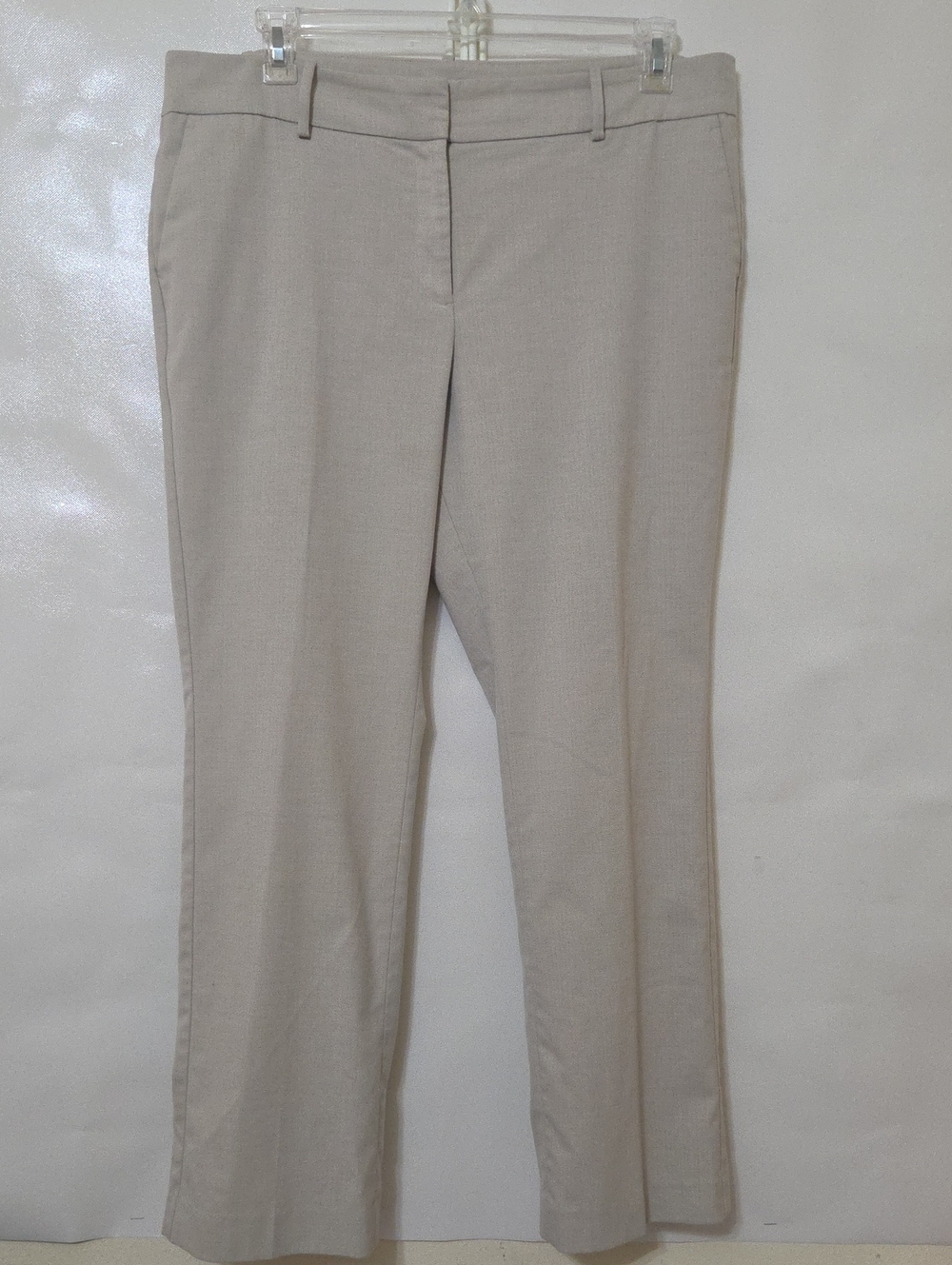 Ann Taylor Women's Classic Straight-Leg Career Dress Pants Light Beige-Size 14